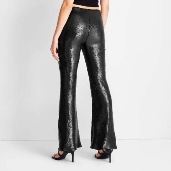 🆕 High-Rise Sequin Flare Pants - Future Collective™ - Picture 2 of 4